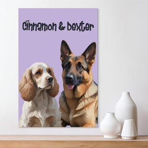 Modern Dog Portrait from Photo - Multiple Custom Pet Portrait - Pet Memorial Gifts for Dog Lovers - Pet Sympathy Gift - Canvas Wall Art