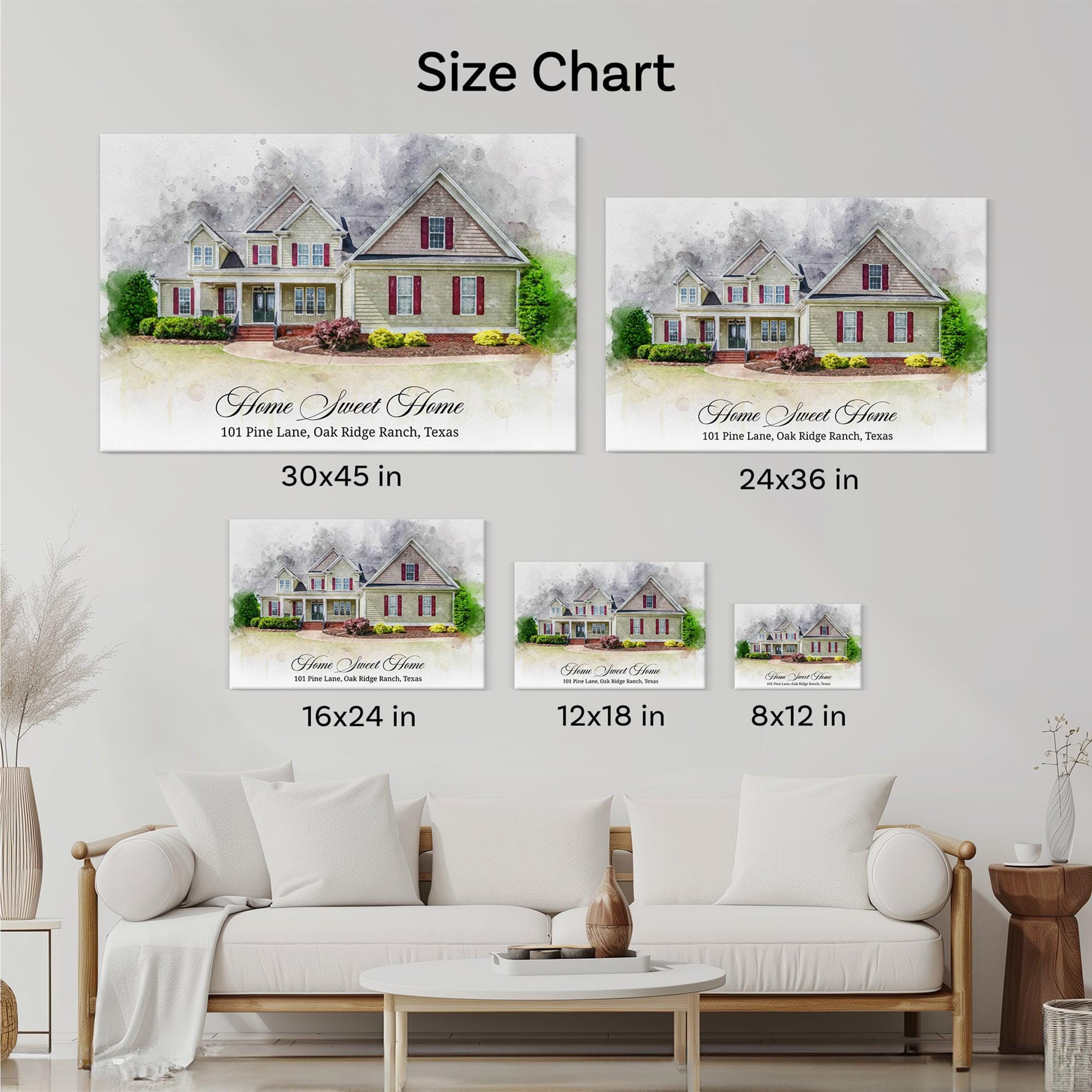 Our First Home Portrait From Photo - House Custom Watercolor Painting ...