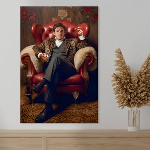 The Mafia - Custom Human Portrait from Photo - Modern Canvas Print Wall Art - Royal Portrait Gifts for Men - Face Swap Fathers Day Painting