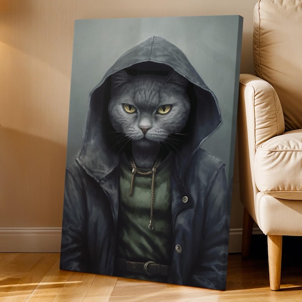 The Rapper - Custom Pet Portrait - Funny Unique Dog Art - Renaissance Birthdays Gifts - Cat Dog Gifts for Pet Owners -Royal Stretched Canvas