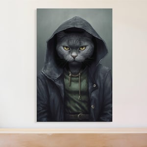 The Rapper - Custom Pet Portrait - Funny Unique Dog Art - Renaissance Birthdays Gifts - Cat Dog Gifts for Pet Owners -Royal Stretched Canvas