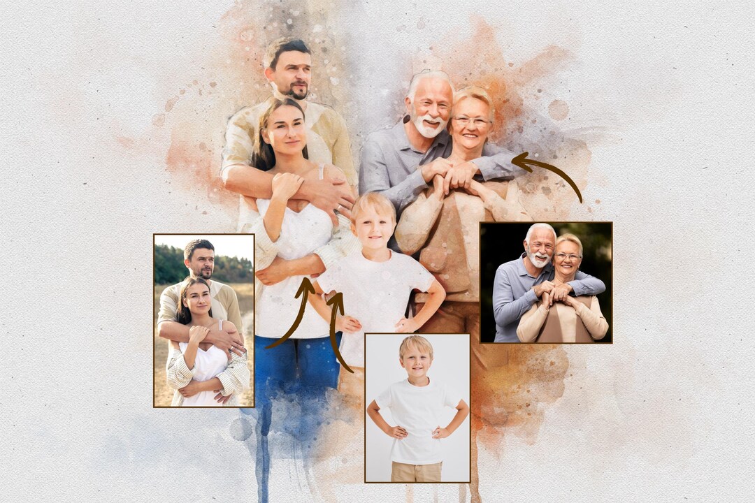 Add Family Member Custom Portrait From Photo - Combine Merge Photos ...