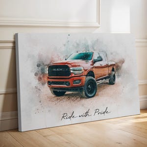 Mix Car Custom Watercolor-Oil-Acrylic Painting Portrait from Photo - Custom Fathers Day Gift for Car Lovers - Personalized Stretched Canvas