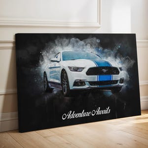 Car Portrait Custom Watercolor - Painting from Photo - Fathers Day Gift for Car Lovers - Personalized Stretched Canvas - Sentimental Gifts