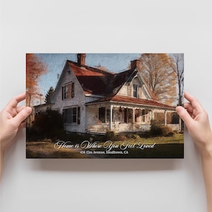 Custom House Oil Painting from Photo - Our First Home Gift - House Portrait Canvas - Housewarming Realtor Gift - Closing Gift Home Portrait