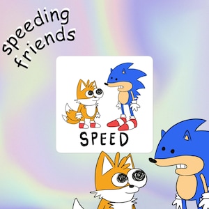 SONIC x SMILING FRIENDS (amis rapides !) - sticker v.1