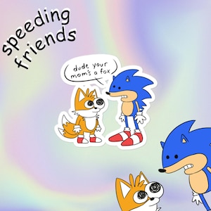 SONIC x SMILING FRIENDS (speeding friends!) - sticker v.2