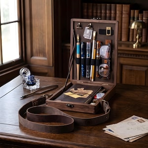 Retro Wooden Artist Bag: Portable Art Supply Case, Writer's Sketch Storage, Writing box, Gift for artists