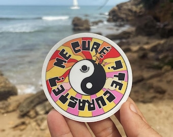 Puerto Rican Surf Slang Ying Yang Stickers: Me Curé!
