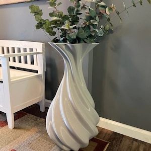 Tall Floor Vase Decorative Large Spiral Elegant 28 Inch Floor Vase