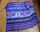 Native American Inspired Fabric Bags in Purple
