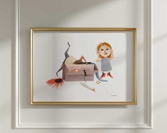 Costume Chest Art Print | Whimsical Kids Illustration | Fun Dress Up Artwork