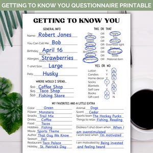 Team Building Get to Know Your Staff Questionnaire Printable, Get to ...