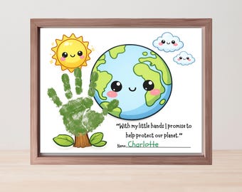 Earth Day Handprint Craft Keepsake For Kids, Earth Day Handprint Art, Arbor Day, Preschool Curriculum Activity, Classroom Activity