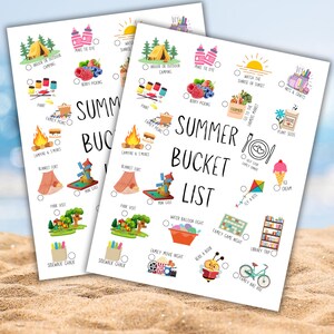 Kids Summer Bucket List With Photos Printable, Kids Summer Activity, Summer Family To Do List, Summer Break Checklist, Summer Fun Activity