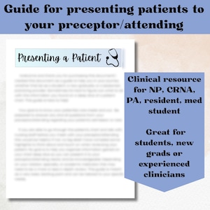 Präsentieren eines Patienten Klinischer Ressourcenleitfaden für rn, EP, CRNA, PA, Präsentationsvorlage für medizinischen Fall, Pflegeschulleitfaden