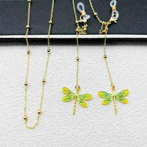 Dragonfly Pendant Eyeglass Chain, Handmade Anti-Slip Sunglasses Necklace, Fashionable Women Eyeglass Chain, Eyeglass Accessories