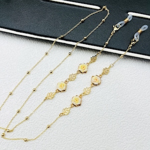 Fashionable rose glasses chain, gold plated glasses chain, women glass chain, eyeglass accessories