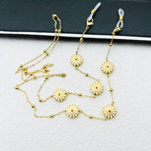 Sunflower glasses chain, fashionable ladies sunglasses anti-slip chain, gold-plated glasses chain, gifts, glasses accessories