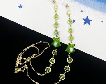 Cute little frog pendant glasses chain, crystal glass bead glasses chain, planet glasses chain, glasses accessories