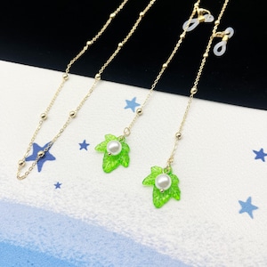 Fashionable leaf pendant glasses chain, ladies sunglasses anti-slip chain, gold-plated glasses chain, gifts, glasses accessories