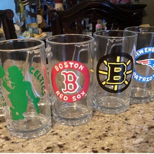 Boston Sports Hand Painted Beer Mug Collection
