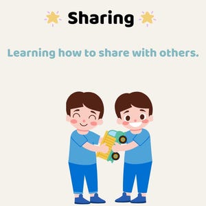 Sharing Social Story Printable | Autism and ADHD Social Skills | Taking Turns Story | SEL Activity | Preschool & Special Education PDF