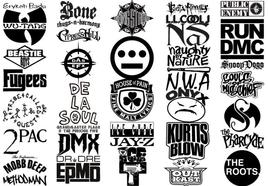 90s Hip-hop Legends Logos SVG Mega Bundle | Retro Hip-hop Graphics