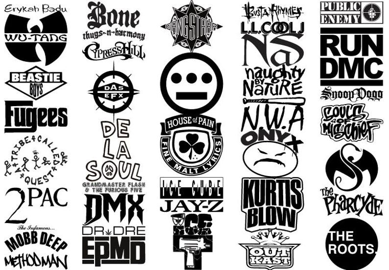 90s Hip-hop Legends Logos SVG Mega Bundle | Retro Hip-hop Graphics