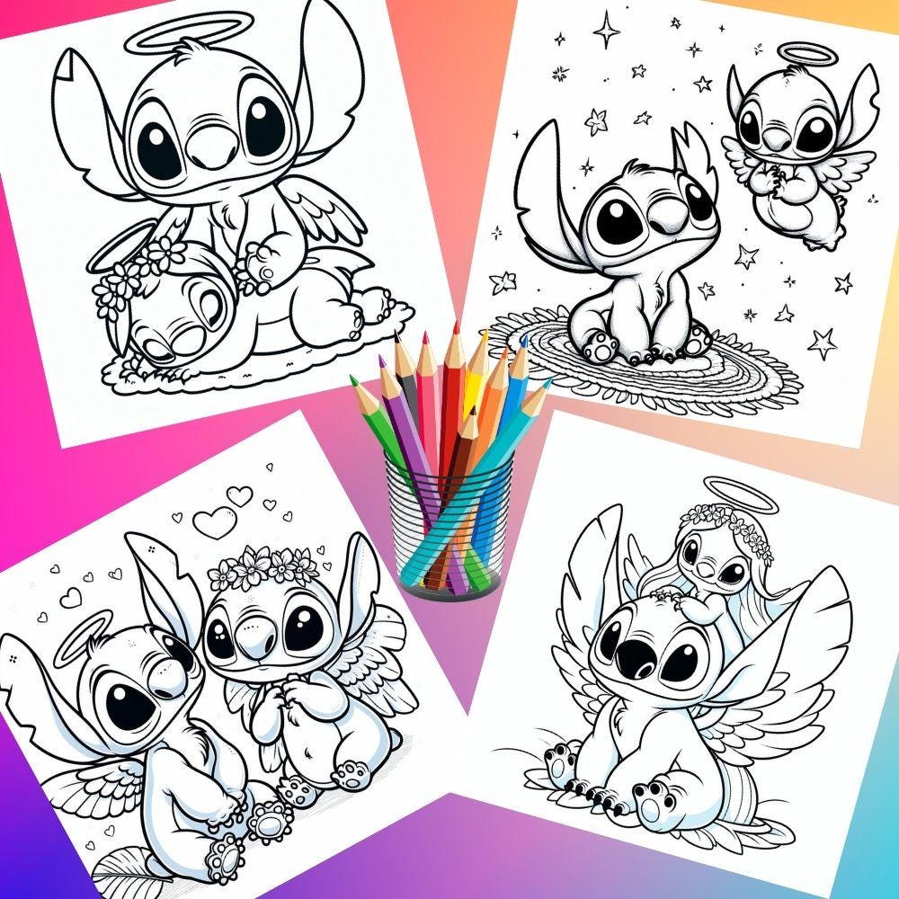 Cute Stitch Coloring Pages for Kids, 25 Printable Coloring Pages ...