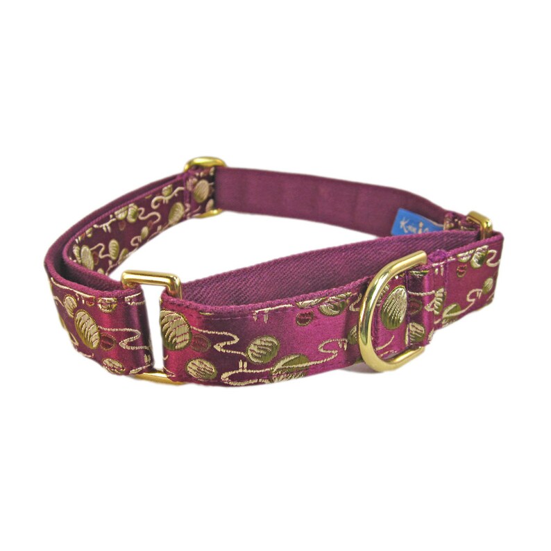 Fall Dog Collar & Leash Set in Rich Burgundy Silk. 3/4 inch Etsy