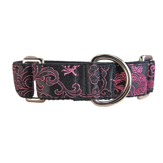 Fancy Martingale Dog Collar and Leash Set in Pink Dragon Silk. Etsy
