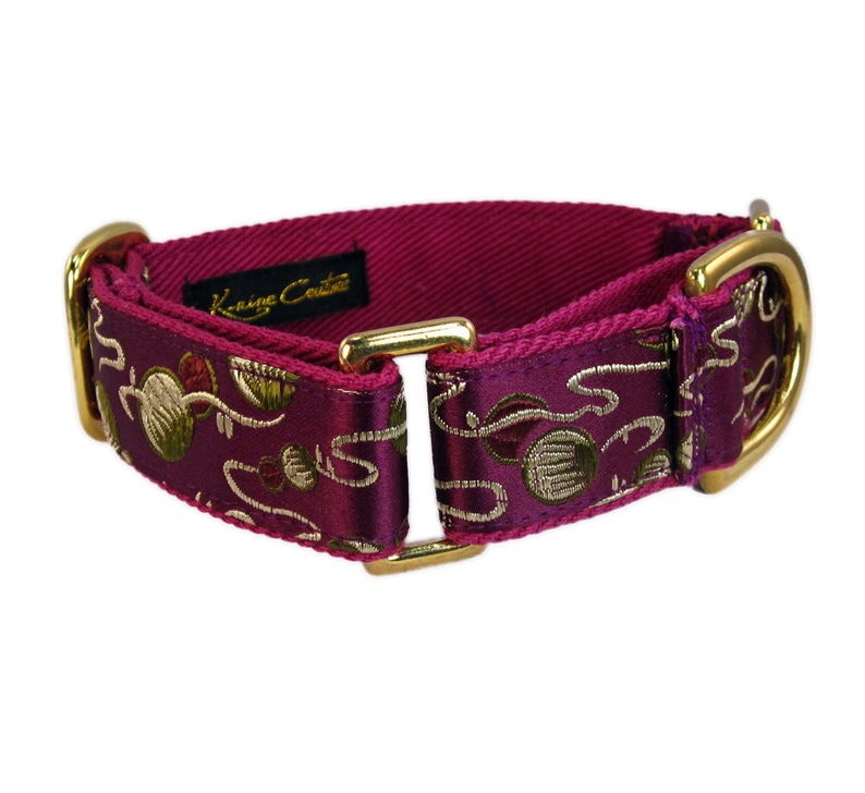 Fall Dog Collar & Leash Set in Rich Burgundy Silk. 3/4 inch Etsy
