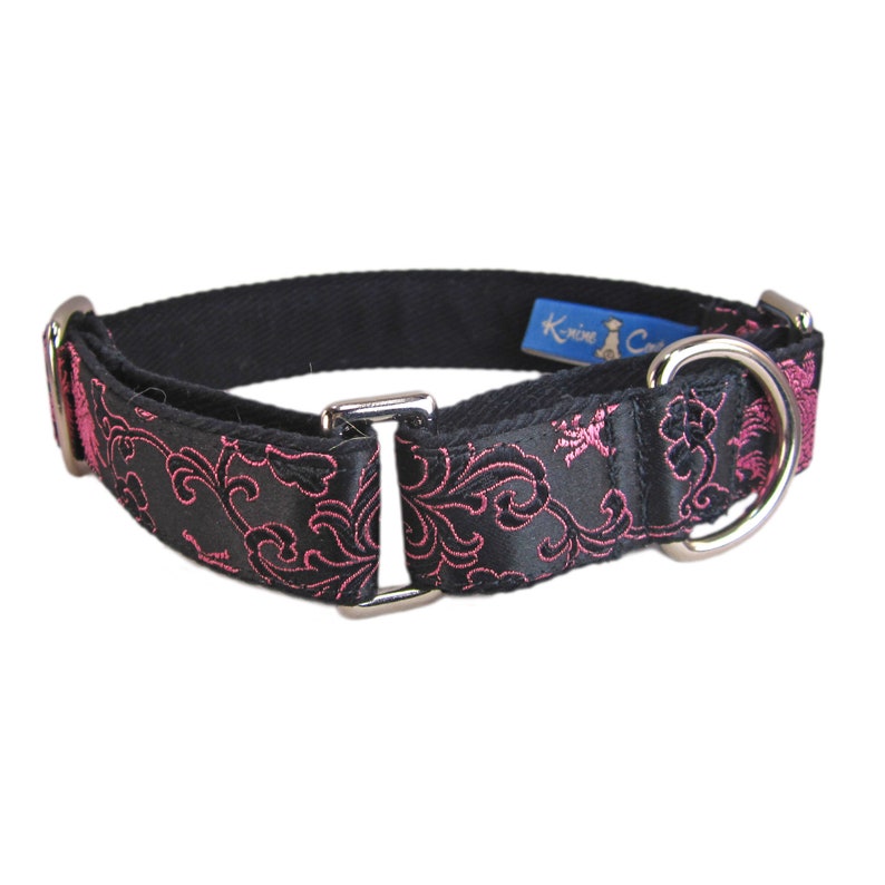 Fancy Martingale Dog Collar and Leash Set in Pink Dragon Silk. Etsy