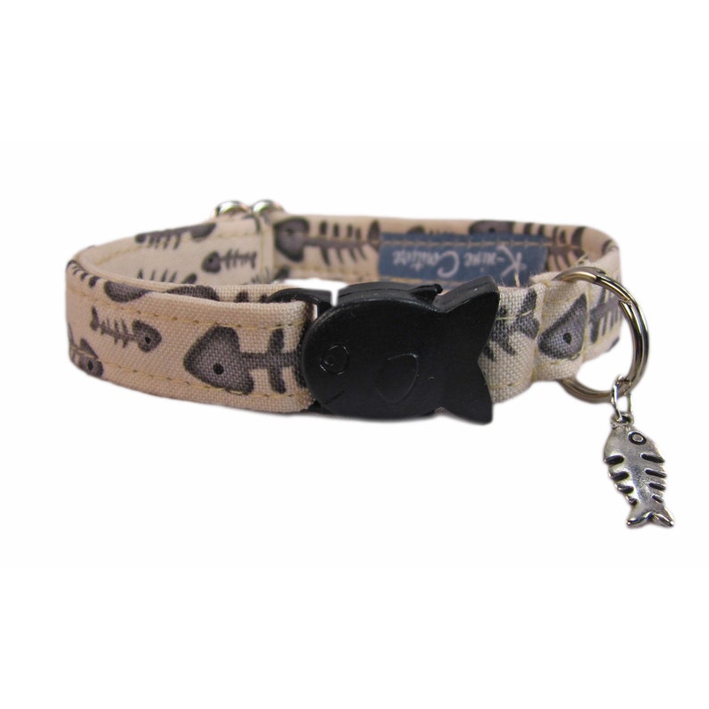 Fish Bones Cat Collar. Breakaway Cat Collar for Kittens ...