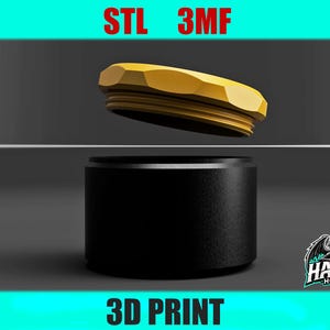 Mini Vault Box, Threaded Storage Container, Small Trinket Organizer, 3D Printing Files STL 3MF