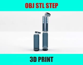 Modular Tube with Lid, Custom Length, 3D print STL File