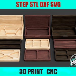 Modulär smyckeskrin 3D-modell: 3 lådor, 6 fack (STL-fil)