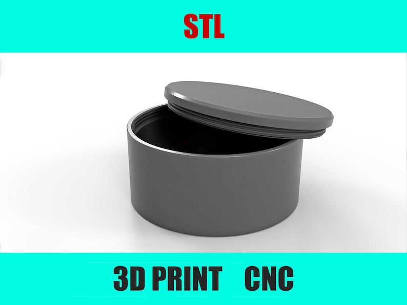 3D Printed Screw-Top Jewelry Box Model (STL File) image 1