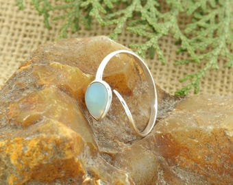 Silver Opal Ring, Opal Ring, Adjustable Ring, Delicate Opal Ring, Stacking Ring, Stacking Opal Ring, 925 Sterling Silver Ring