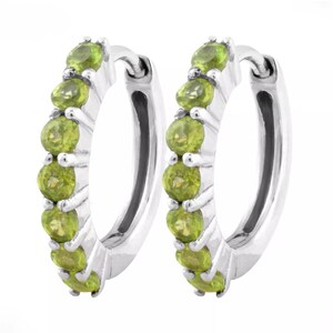 Green Peridot 2mm Round Hoop Earrings In 925 Sterling Silver Earrings, Hoop Earrings, Bali Earring, Dainty Earrings, Handmade Earrings