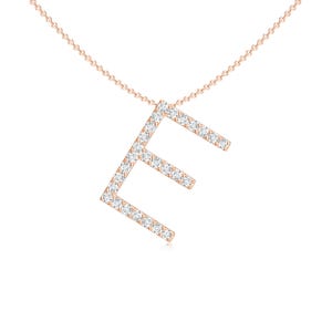 Collar con colgante de letra inicial E y moissanita en plata maciza 925 - Collar delicado - Collar con letras - Collar con inicial - Alfabeto de moissanita
