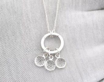 Collana con ciondolo staccabile in pietra multipla con topazio bianco per donna, collana con ciondolo pendente in topazio rotondo da 6 mm, gioielli con ciondolo per donna