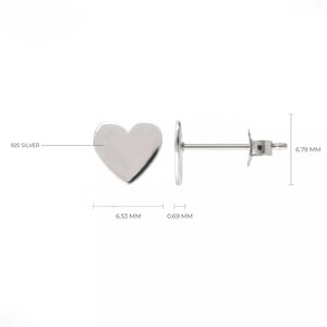 Heart Shape Studs Earring in 925 Solid Silver Earrings For Women, Heart Earrings For Men, Unisex Studs Earrings, Gift For Her, Silver Studs