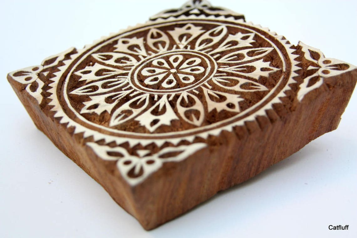 Indian Wood Block Print Stamp 1 Pc. Textile Block Printing Etsy