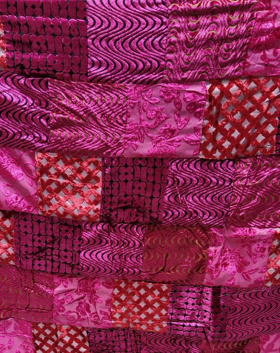 Crazy Patchwork Roze Fluweel stof Bekleding Interior - Etsy