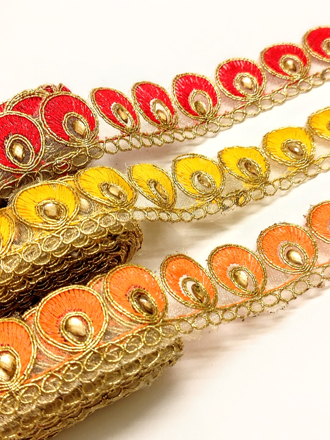 Peacock Trim, Indian Sari Trim, Saree Border Lace, Choose Color