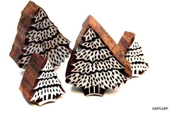 christmas wooden printing blocks