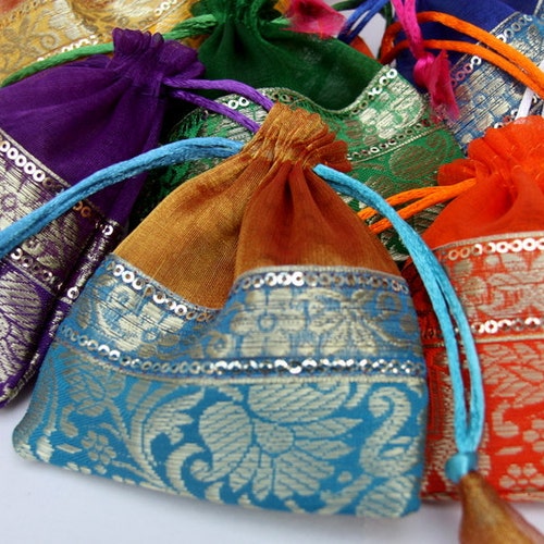 Jewelry Gift Bags Pack of 100 Organza With Brocade Trim Etsy