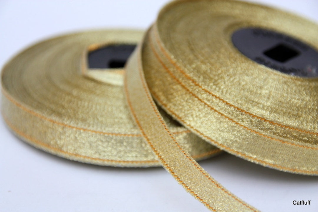 Golden Ribbon Trim, 1 Roll of Trim, 25 Yards of Trim, Gift Wrapping